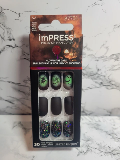 ImPress PressOn Manicure Nails Glow In The Dark Witchful Thinking 30 Ct Sealed
