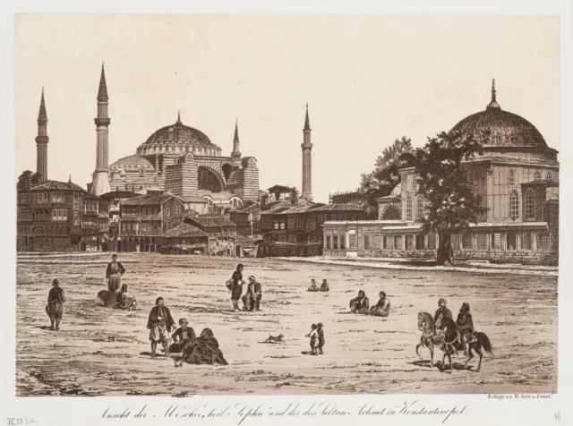 Nach ROBERTSON (*1813), Hagia Sophia in Konstantinopel, um 1856, Lith. Romantik