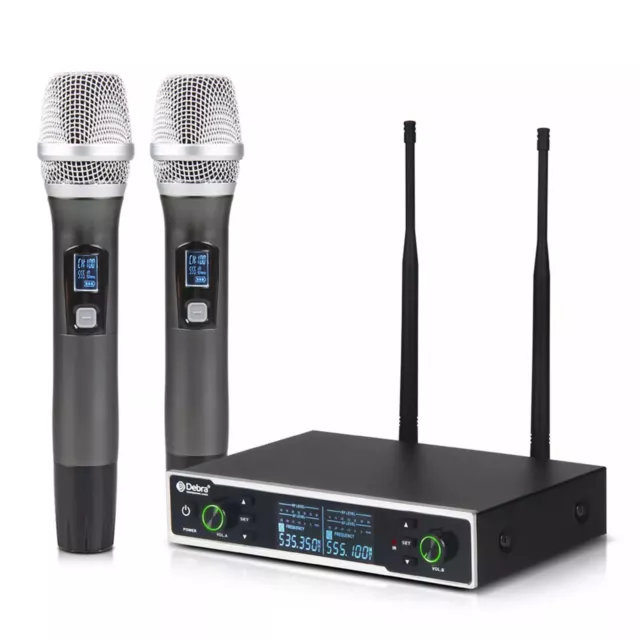 Debra Audio UHF 500-600MHzWireless Microphone System 2X Handheld Mic 328FT Range