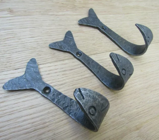 Hand forged blacksmith vintage retro rustic shabby hanging coat hook peg hanger