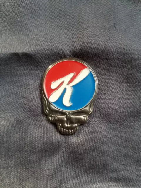 Grateful Dead Glow In The Dark Steal Your Face Pin.