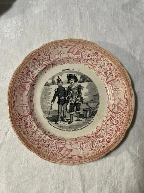 Assiette "Devinettes 4 "Sarreguemines Terre de Fer
