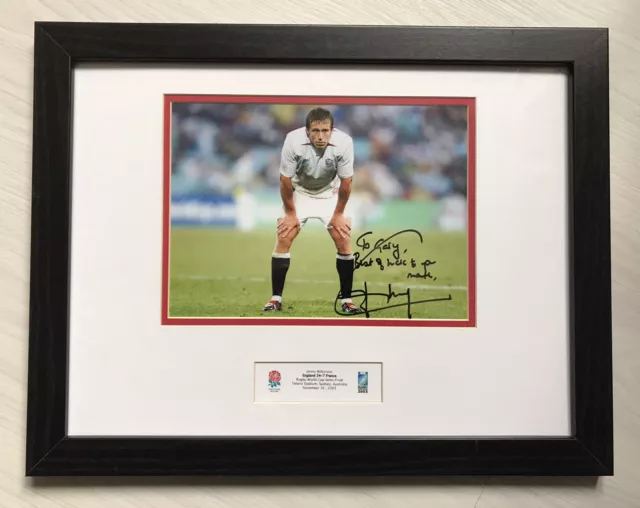 JONNY WILKINSON - RUGBY UNION - ORIGINAL SIGNED 10x8 PHOTO - MOUNT 16x12 - + LOA