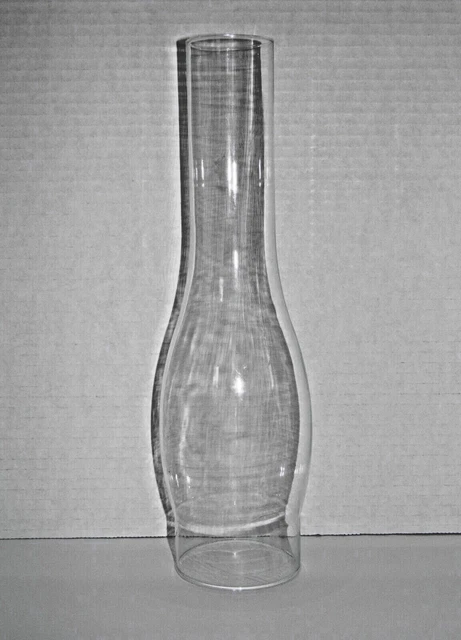 Vintage, clear glass, oil/hurricane/kerosene lamp chimney. 11-3/4" Tall