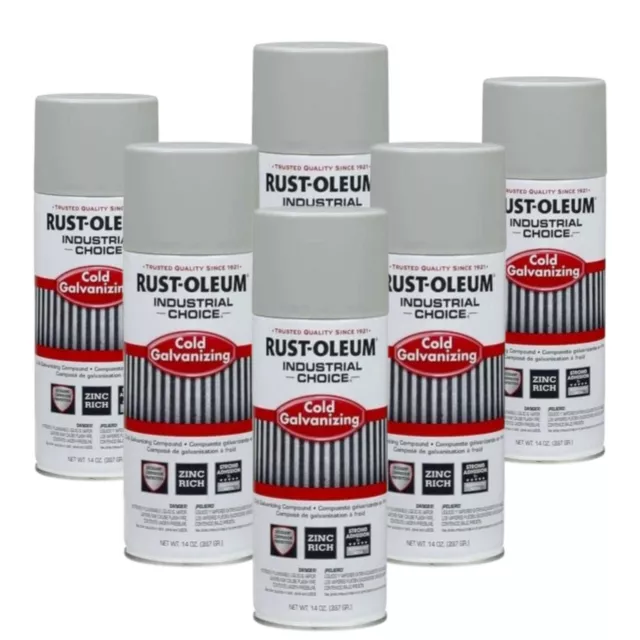 (6 Pack) Rustoleum Cold Gal Flat Zinc Rich Galvanising Spray - 397g x 6 cans