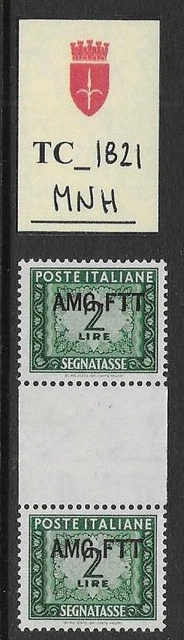 TC_1821. TRIESTE FTT. Gutter pairs of 2 Lire 1949 "SEGNATASSE". MNH