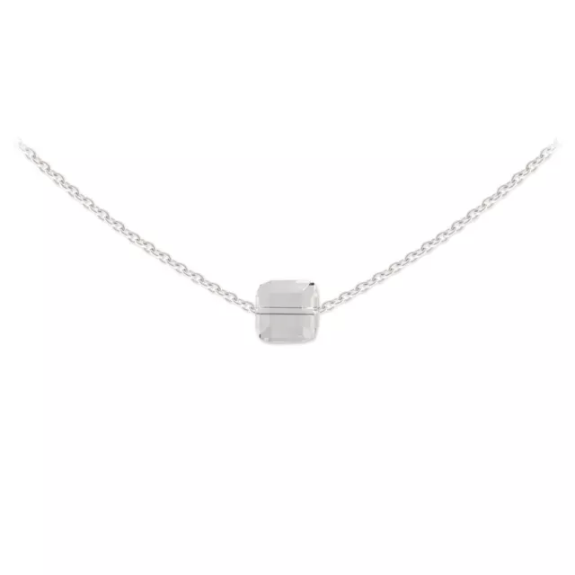 Collier Ras de Cou Argent 925 Cube 6mm Swarovski Element - Crystal