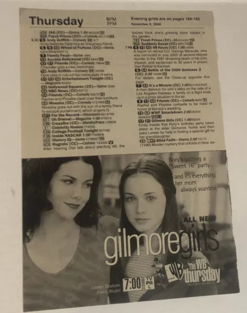 Gilmore Girls Tv Guide Print Ad Lauren Graham Alexis Bledel TPA12