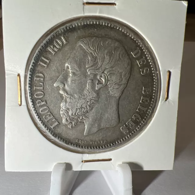 Léopold II 5 Francs 1868 En ARGENT