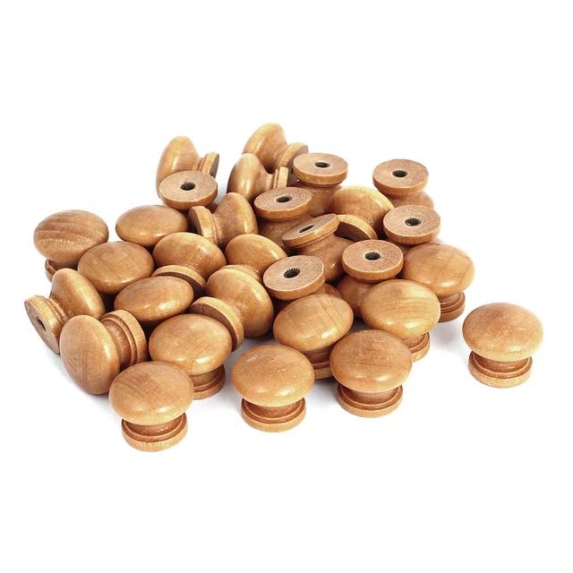 Furniture Drawer Door Cabinet Closet Wood Round Knob Pull Handle 30pcs