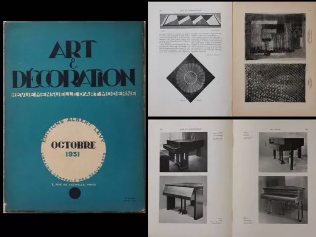 Art Et Decoration Octobre 1931 Tapis, Da Silva Bruhns, Sognot, Pianos, Pleyel