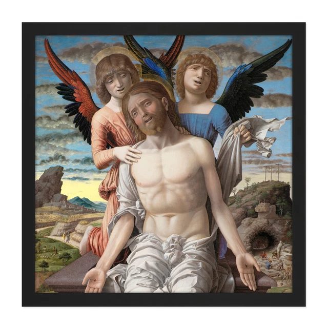 Mantegna Cristo Sofferente Redentore Dipinto Quadrato Legno Corniciato Stampa Arte Da Murale