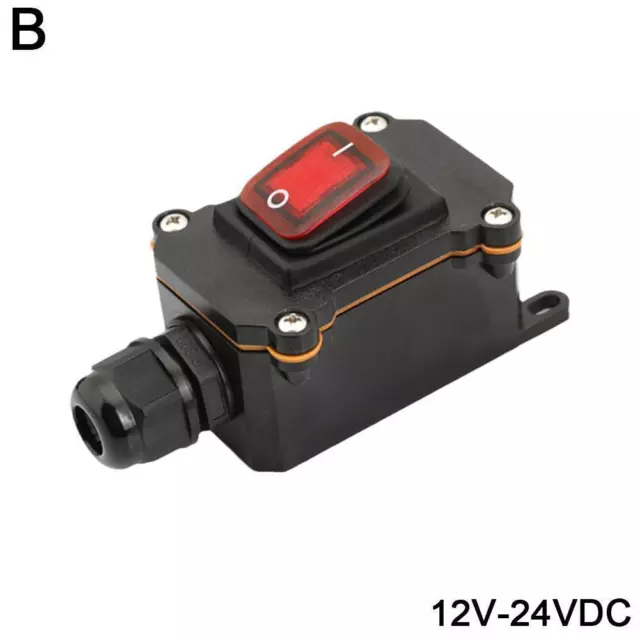 Inline Power Cord 110V-220V 12V-24V Marine Rocker Switch On Waterproof R5 E3Z6