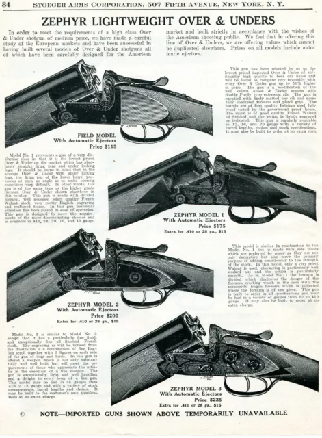 Zephyr Upland-King Shotgun 1958 Advertisement Gun Print Ad Vtg
