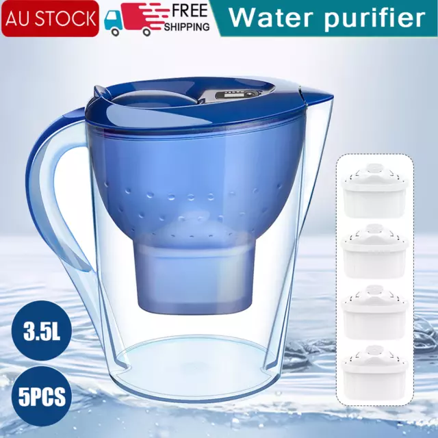 3.5L Water Filter Jug Bench Top Purifier Jug+ 5 MAXTRA+ Filter Refill Cartridge