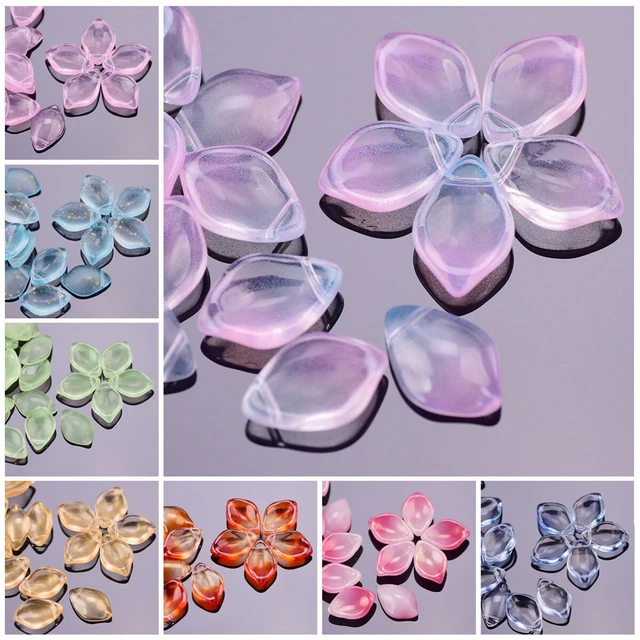 10 Stück 19x13mm Blütenblätter Anhänger Lampwork Kristall Glas Lose Perlen