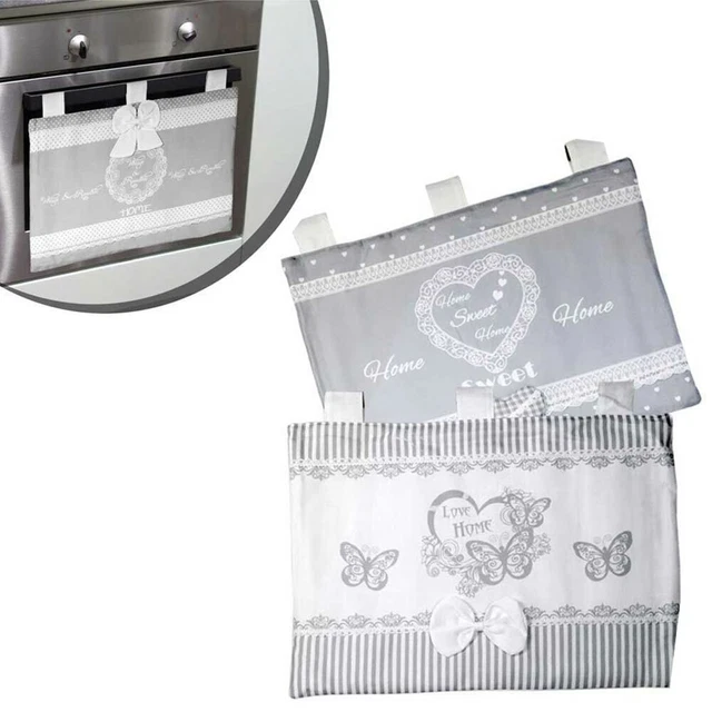 Copriforno Copertura Vetro Forno in Tessuto Design Shabby Chic 2 Modelli 40x50cm