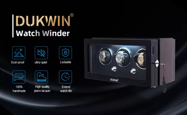 DE Uhrenbeweger für 3 Uhren Watch Winder Uhrenbox Automatikuhren Uhrendreher LED 3