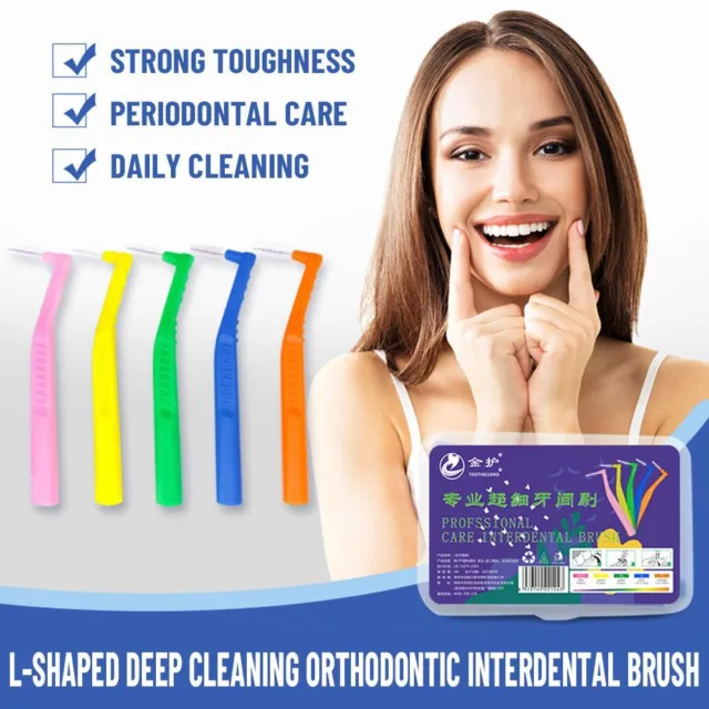 40 pièces/boîte brosse interdentaire brosse orthodontique nettoyage des  dents lacunes soins bucco dentaires tête en silicone souple brosse  interdentaire bon pour les gencives