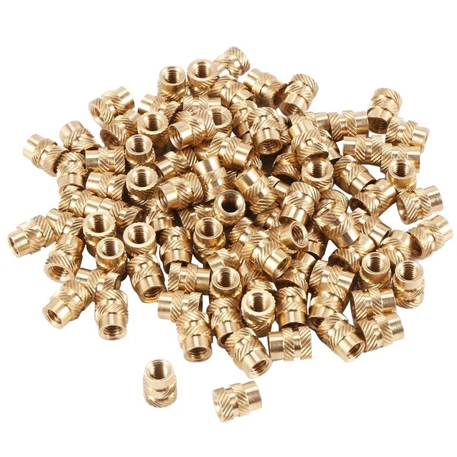 100PZ M3 Filettatura Zigrinata nel Ottone Filettato Set Termico Inserto Res F4S9