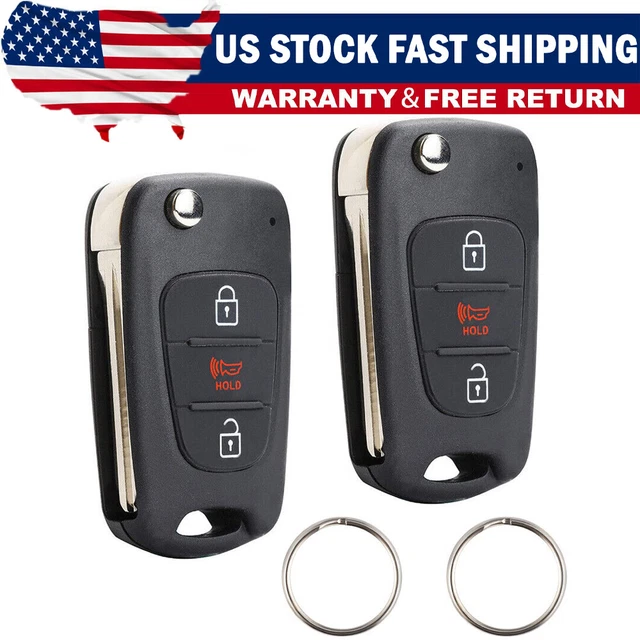 2PCS For Kia Soul 2011-2013 Keyless Flip Remote Car Key Fob Shell Case