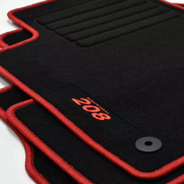 Set 4 Tapis De Sol Peugeot 208 I De 2012 à 2019 Edition Logo Velours Brodé NEUFS