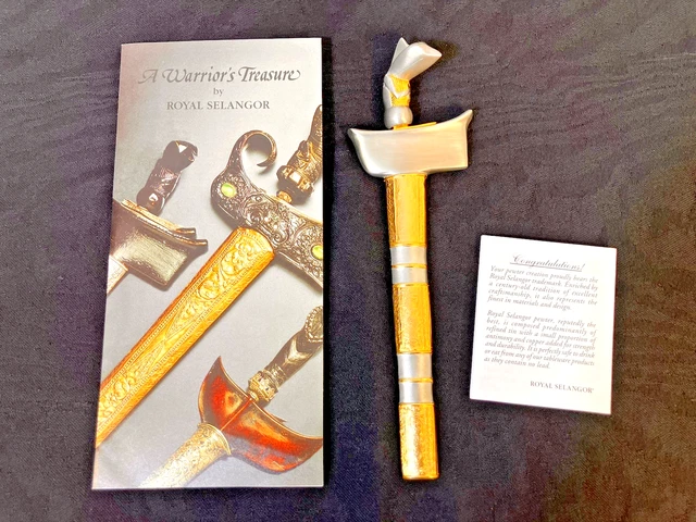 ROYAL SELANGOR GOLD + Pewter Malaysian Keris Sundang A Warriors
