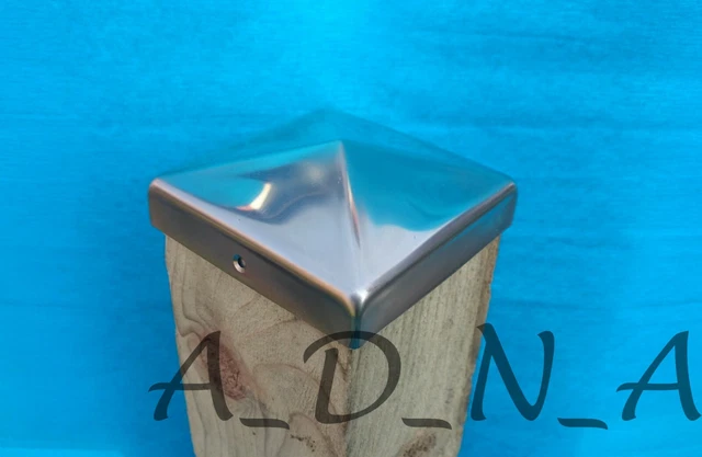 SQUARE STAINLESS STEEL Pyramid Post Cap Fence /Railing/Newel Top With 2 ...