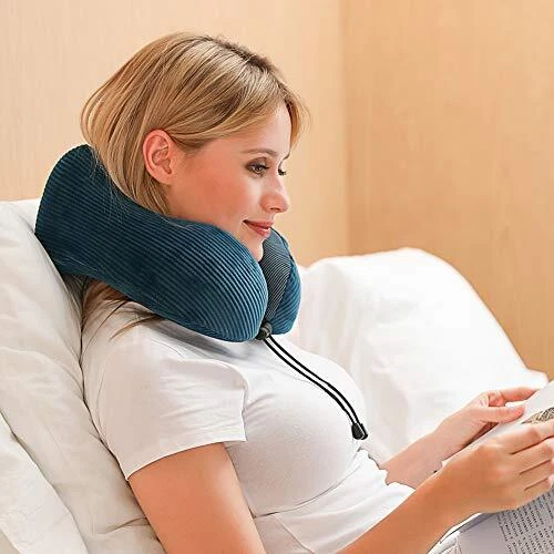 Travel Pillow Memory Foam Head Support Comfortable Airplane Storage Bag Sleeping