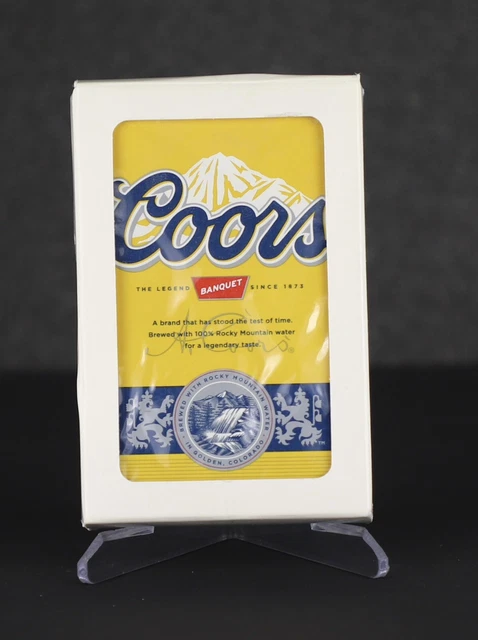 Coors Beer Deck of Playing Cards Box Banquet Logo Yellow Never Played