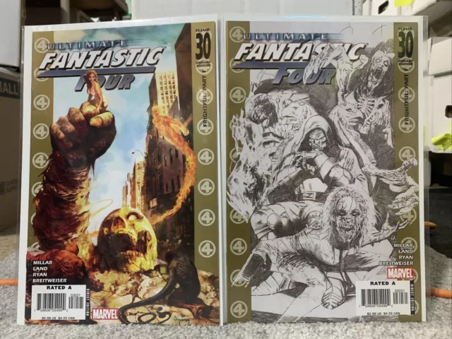 2 Variants Of ULTIMATE FANTASTIC FOUR #30 (Jul 2006) VARIANT 1st Zombies Cover