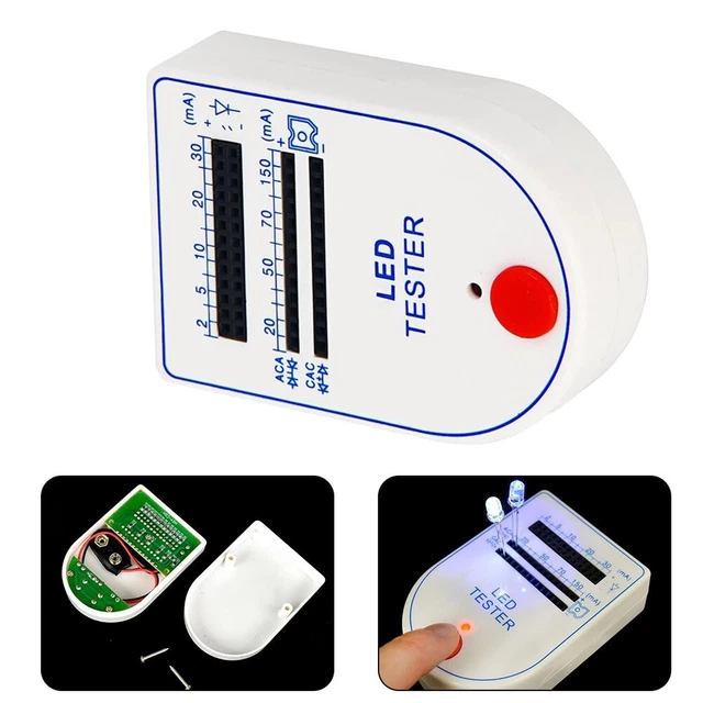 Mini caja de prueba ligera LED 8 x 5,5 x 2,2 cm plástico 2 mA - 30 mA