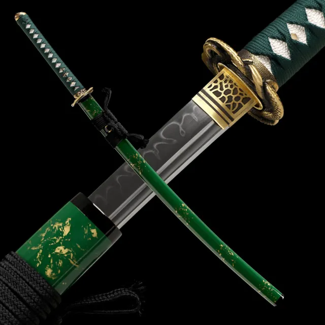 Handmade Japanese Samurai Sword Katana T10 Clay Tempered Steel Razor Sharp