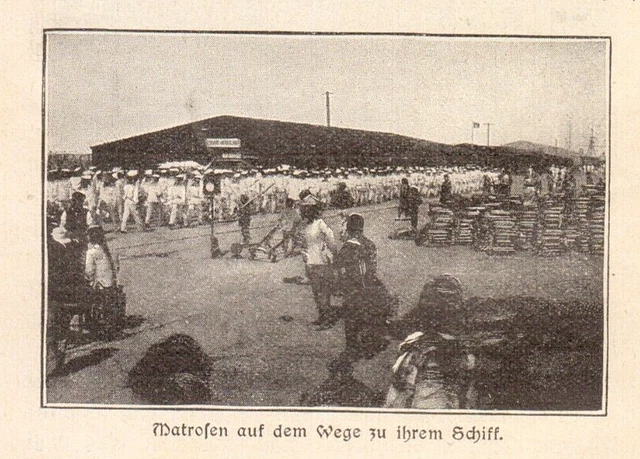 China Tsingtau Qingdao anno 1906 Deutsche Matrosen #1 - Hist. Abb. von 1906