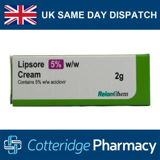 3 x Lipsore Cold Sore Cream 5% w/w 2g Lip Virus Treatment