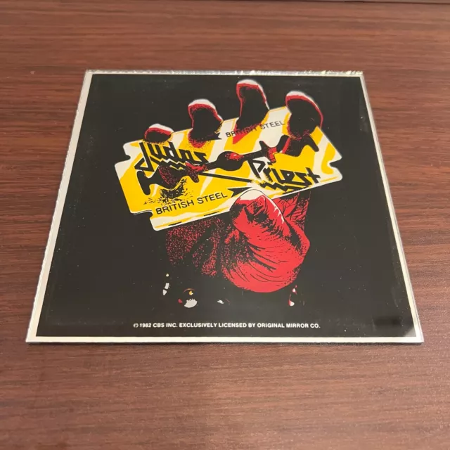 VINTAGE 1980’S CARNIVAL PRIZE 6"x6" Judas Priest PICTURE MIRRORS GLASS