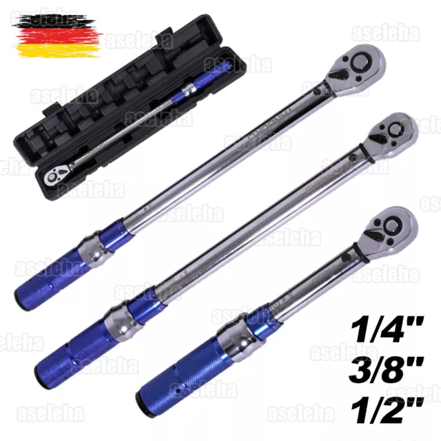 Drehmomentschlüssel 1/2" 3/8" 1/4" 1-350Nm Teleskopratsche Auswahl Bit Set