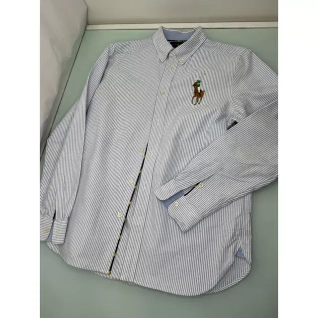 Polo Ralph Lauren Boys Oxford Shirt Big Pony Long Sleeve Button Up Blue XL 18-20