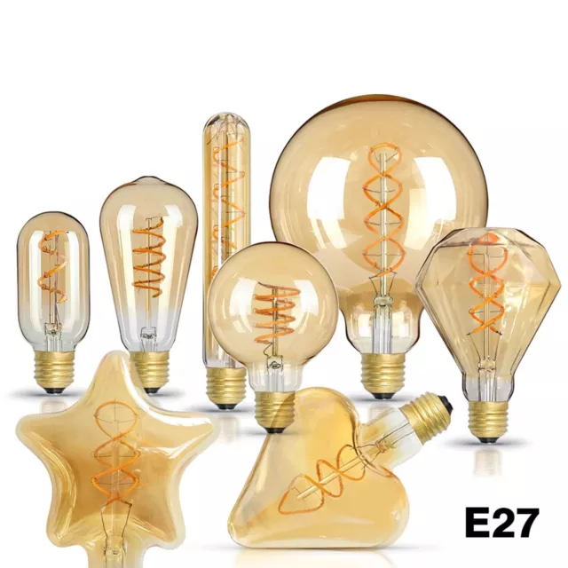 E27 Retro Vintage Edison Lamp Flexible LED Spiral Filament LED Light Bulb