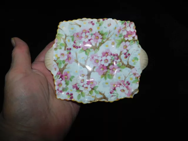 Pretty Pin / Trinket / Butter Pat Dish Shelley Oriental Blossom Tree Peach Tabs