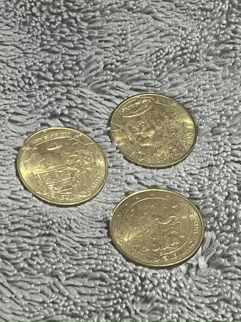 ✨3 X Collectable Disneyland Paris Mickey Minnie Ratatouille Mouse Gold Coin✨