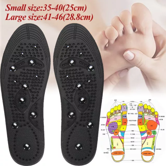 Black Foot Magnetic Massage Shoe Insoles Acupressure Therapy Reflexology