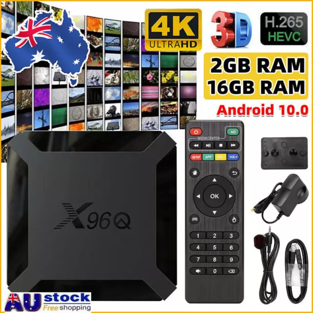 AU 2024 Smart Android 10.0 OS TV BOX 4K 2+ 16GB WIFI H313 4K UHD 3D Media Player