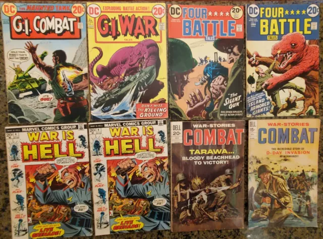 Lot of 23 Various WAR comics - 1972 up to 1975 -various titles/various condition