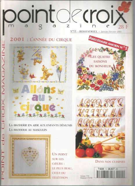 POINT DE CROIX Magazine N°11 - Annee Du Cirque - Broderie Au Masculin - Saisons