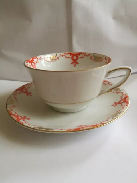 Tasse mit Untersetzter Zeh Scherzer Porzellan Tee- Kaffee- Art Deco Vintage!