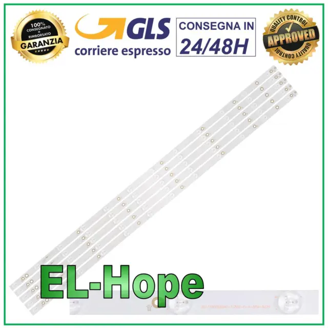 Kit 5 Barre Strip 12 Led Per Tv 43" Philips Lb311N Lb43014 Gj-2K16-430-D512-V4