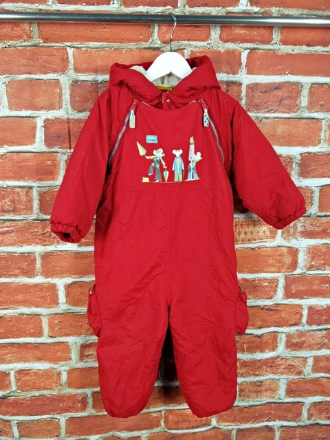 Baby Boy Girl Dpam Coat Snowsuit Pramsuit Age 23 Months Red Fleece Lined 92Cm