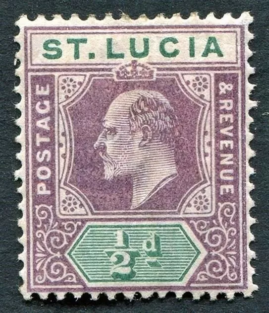 ST. LUCIA 1902-3 1/2d dull purple and green SG58 mint MH FG KEVII ##W21