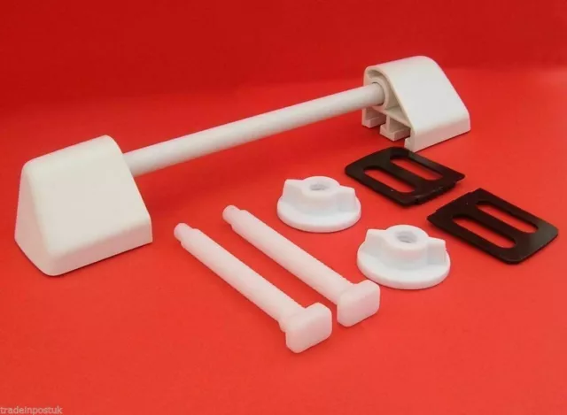 Replacement White Standard Toilet Seat Hinge Fixings Repair Kit Plastic Fittings